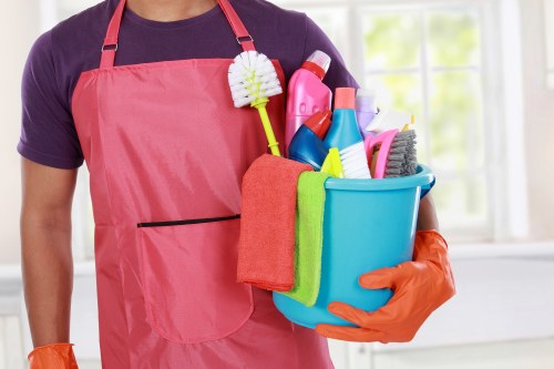 Professional steam carpet cleaning equipment being used in a Merton home
