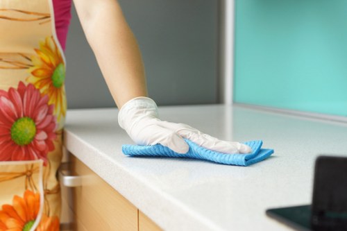 Merton cleaning team handling deep cleaning tasks in a bright space