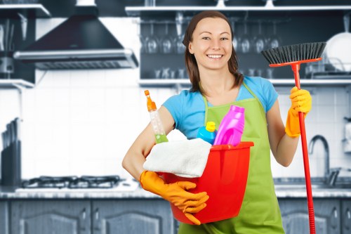 Detailed kitchen and bathroom cleaning in a Merton rental property