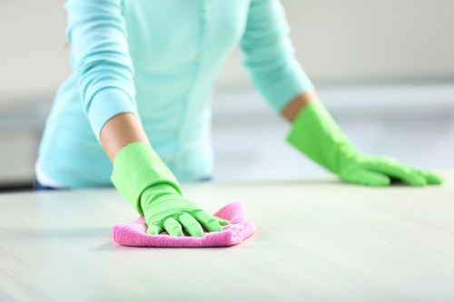 Deep cleaning hard flooring in a commercial property in Merton