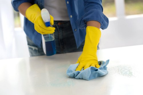 Professional exterior cleaning of a commercial facade